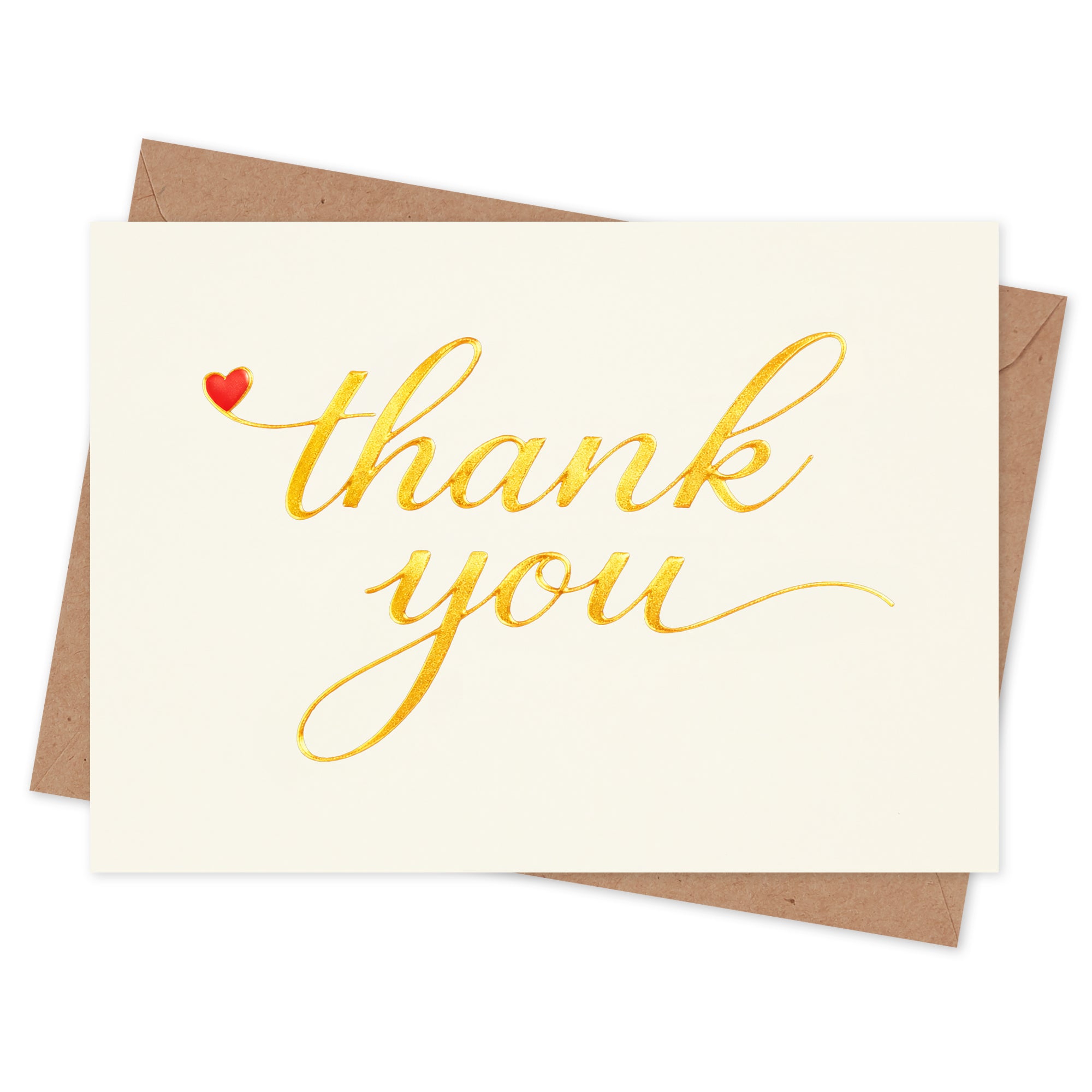 Cheerin 24 Pack White Thank You Cards With Envelopes Set - Elegant Gold Foil Thank You Notes for Wedding, Birthday and Business