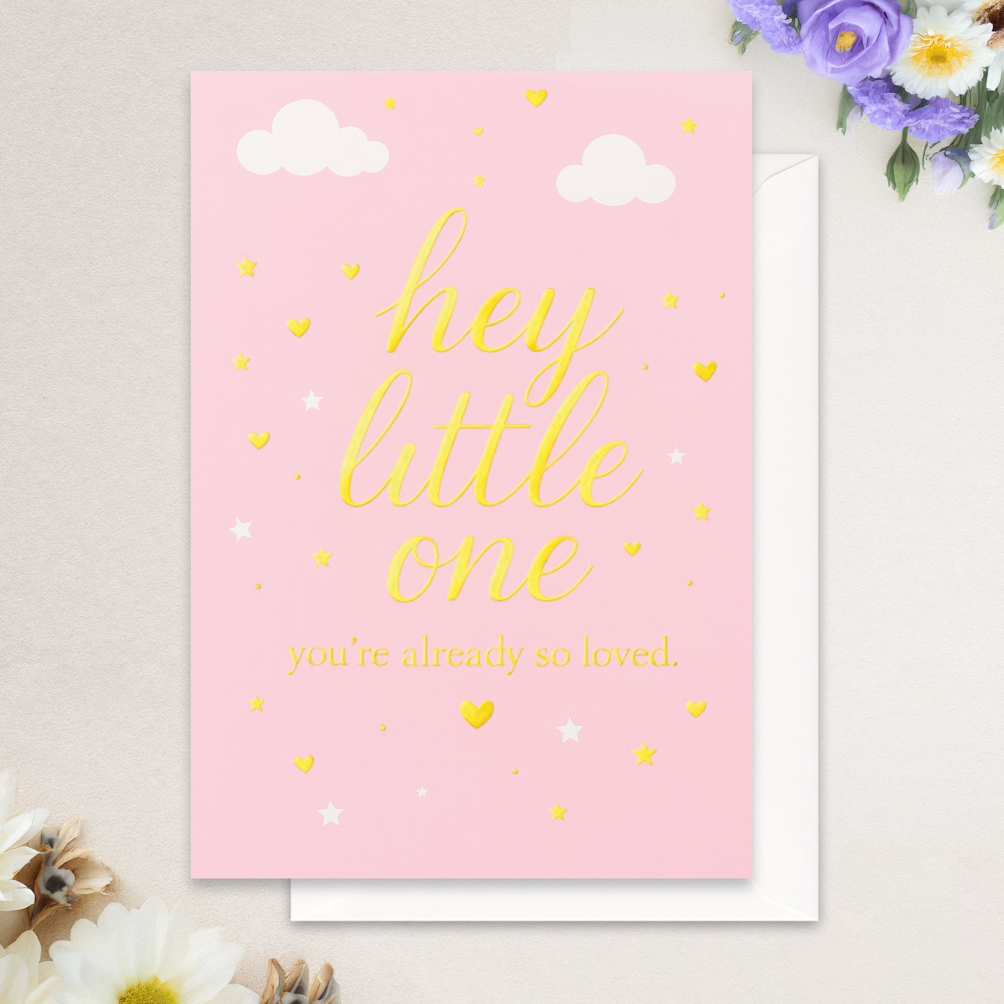Cheerin Pink Baby Shower Cards for Girl with Envelope - Cute &
