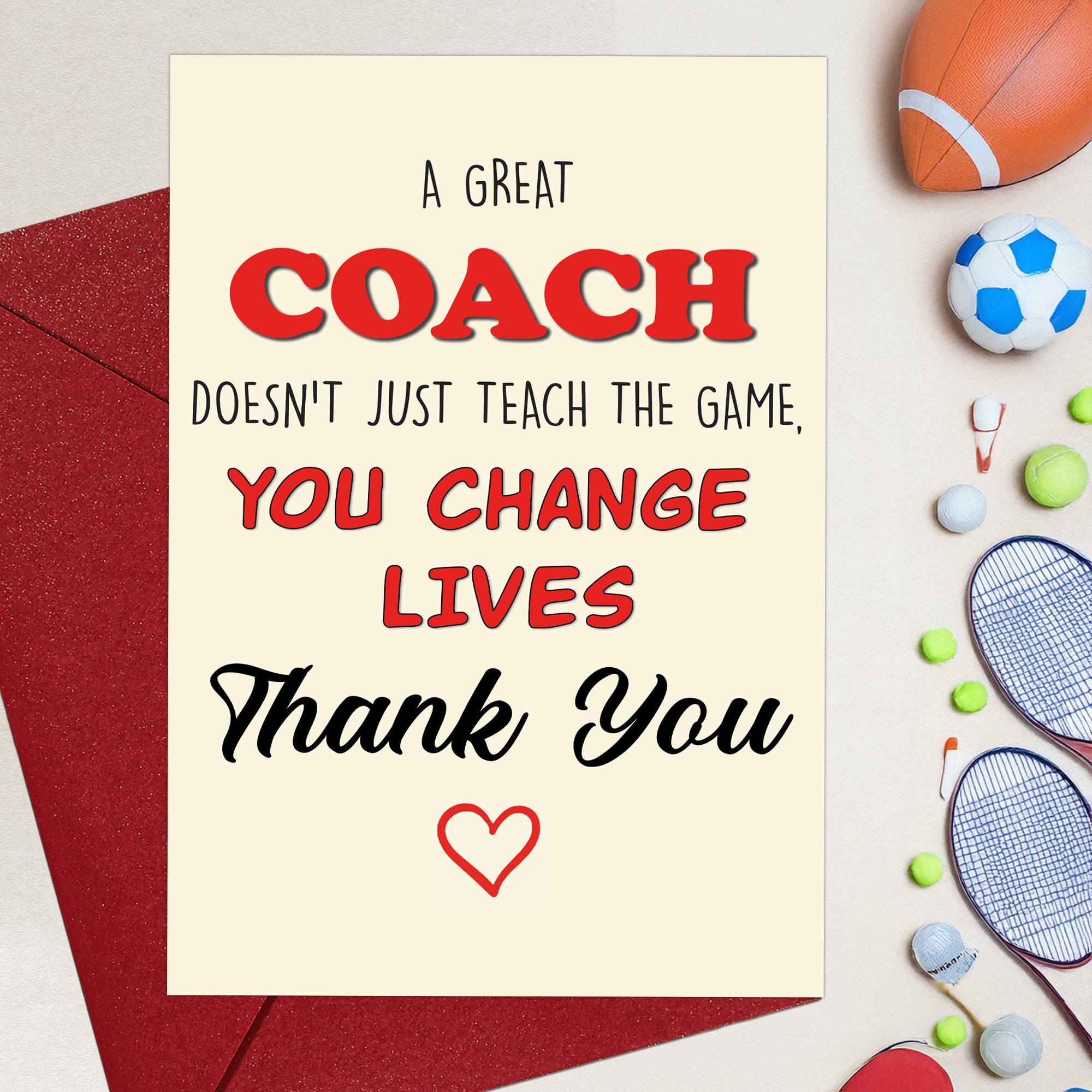 Cheerin Coach Thank You Card