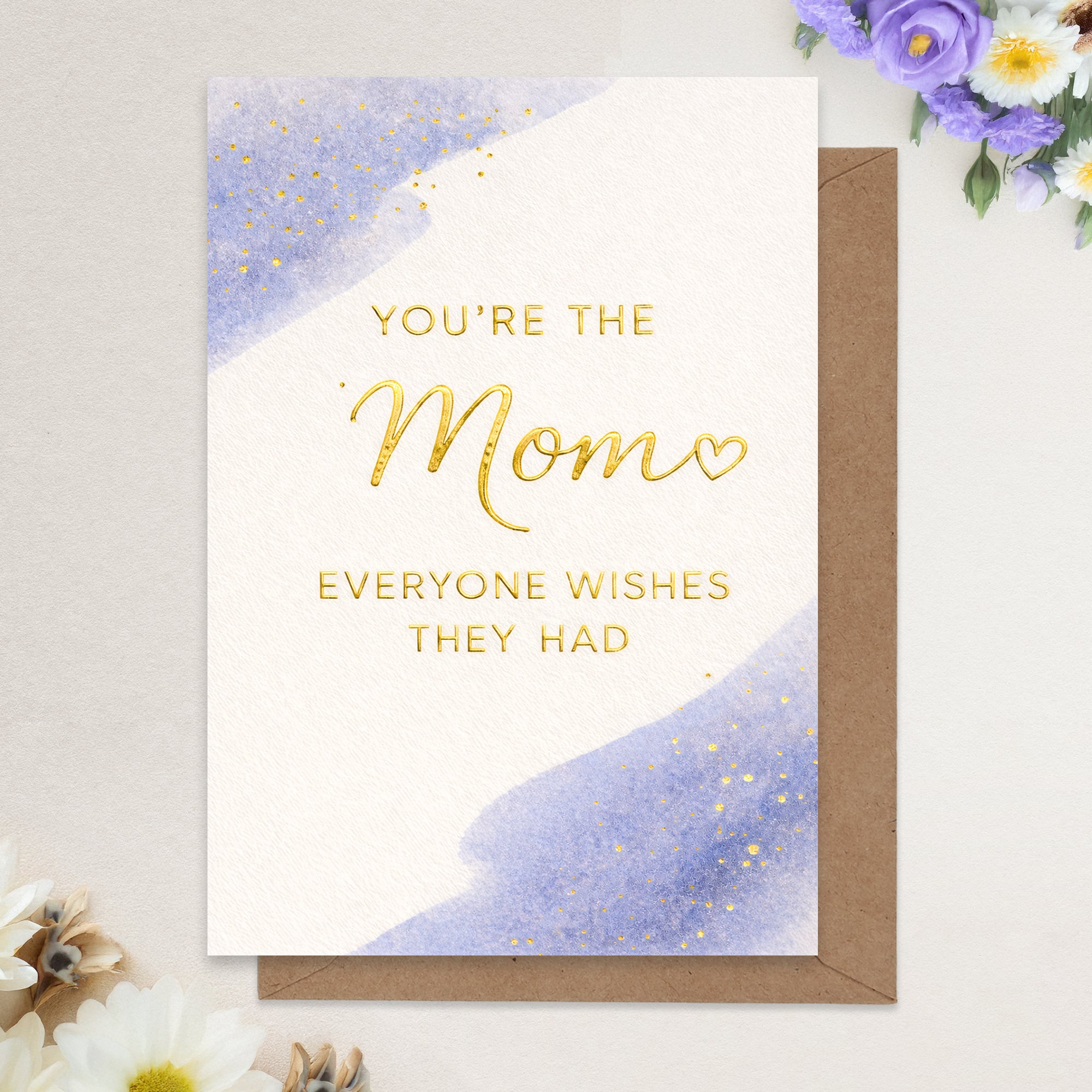 Cheerin Sweet Mothers Day Card for Mom – Sentimental Card for Mum with Envelope from Daughter and Son