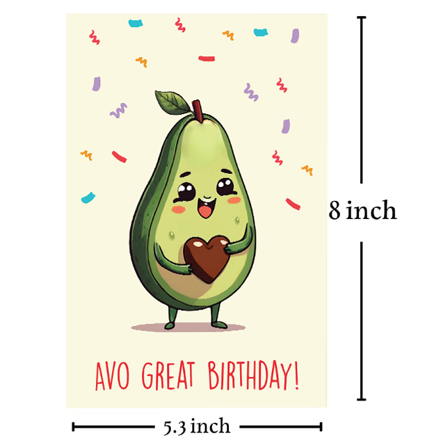 Cheerin Avocado Birthday Card