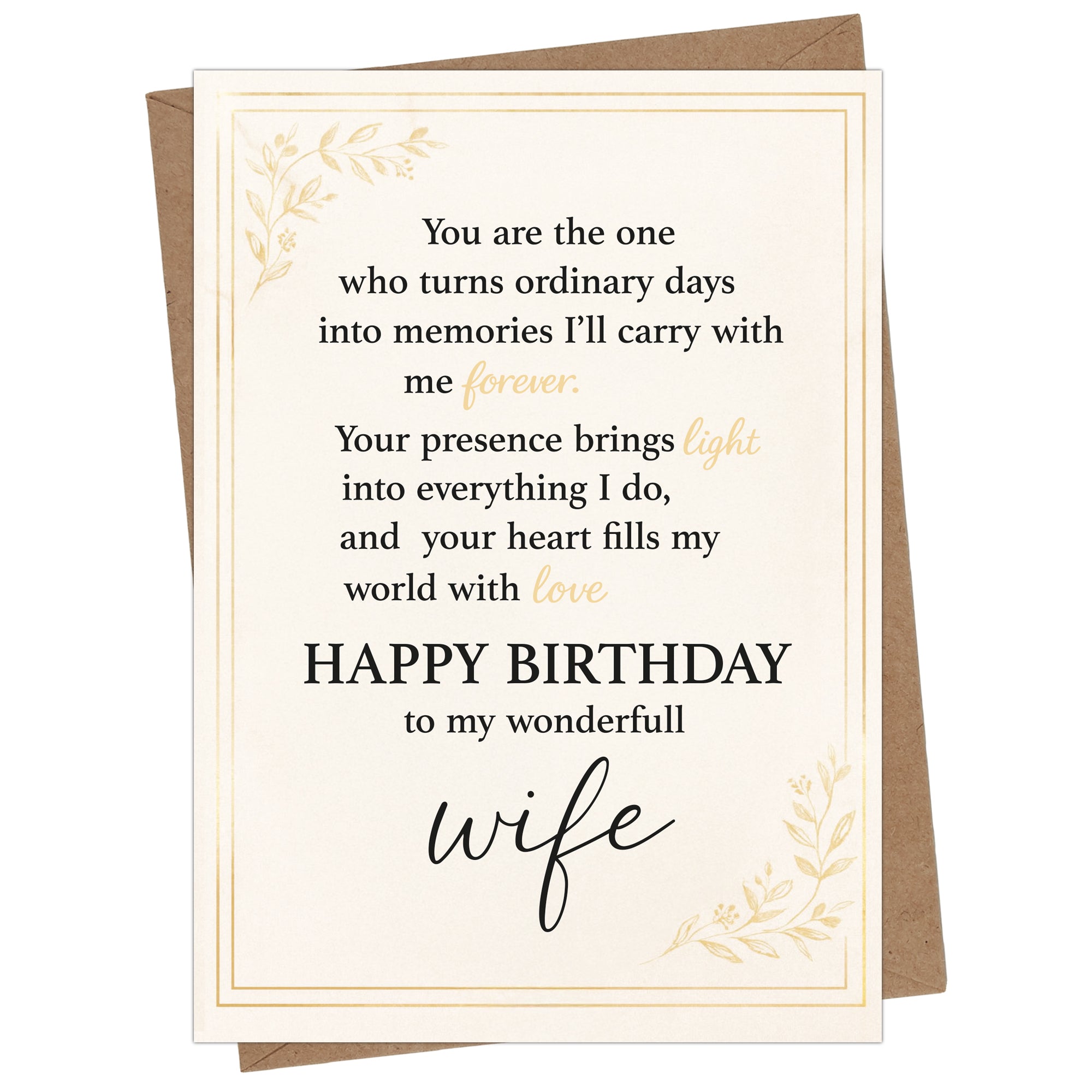 Cheerin Birthday Cards for Wife with Envelope - Romantic Birthday Cards for Wife from Husband