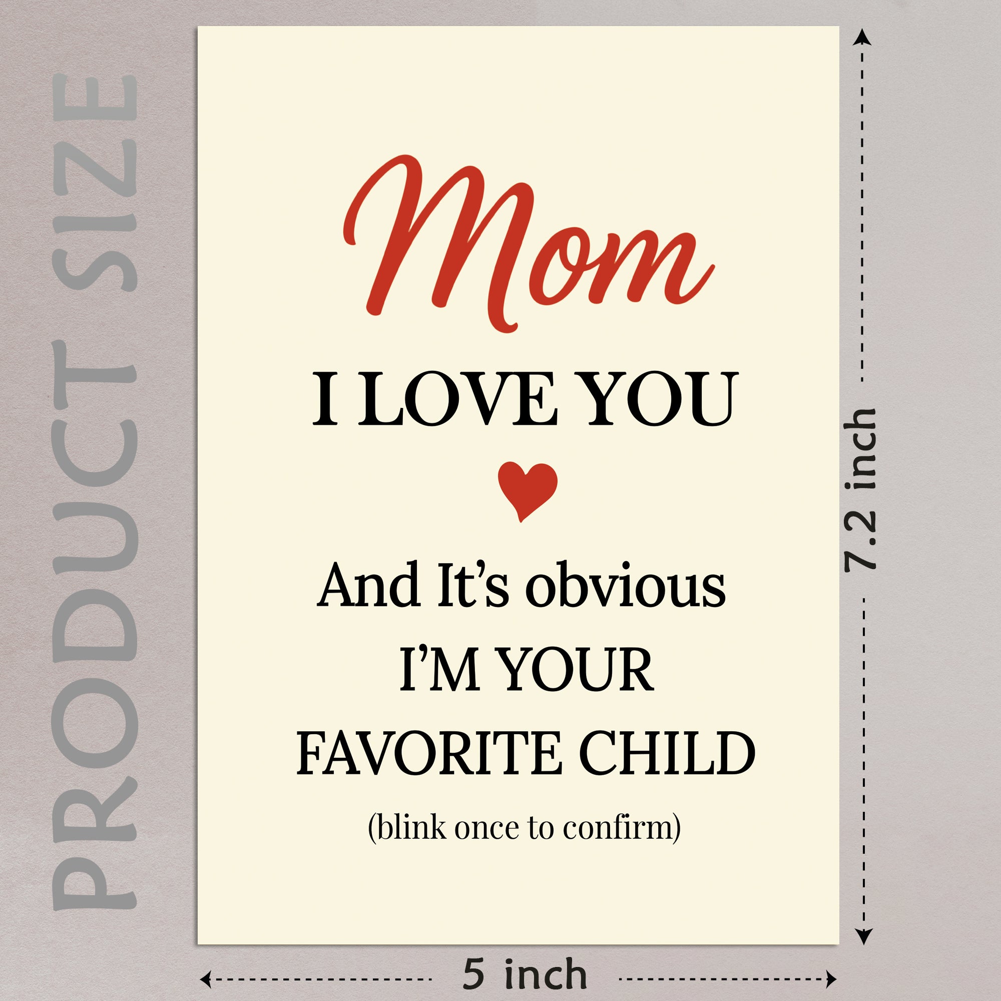 Cheerin Funny Mothers Day Card for Mom – Hilarious I Love You Card for Mum with Envelope from Daughter and Son