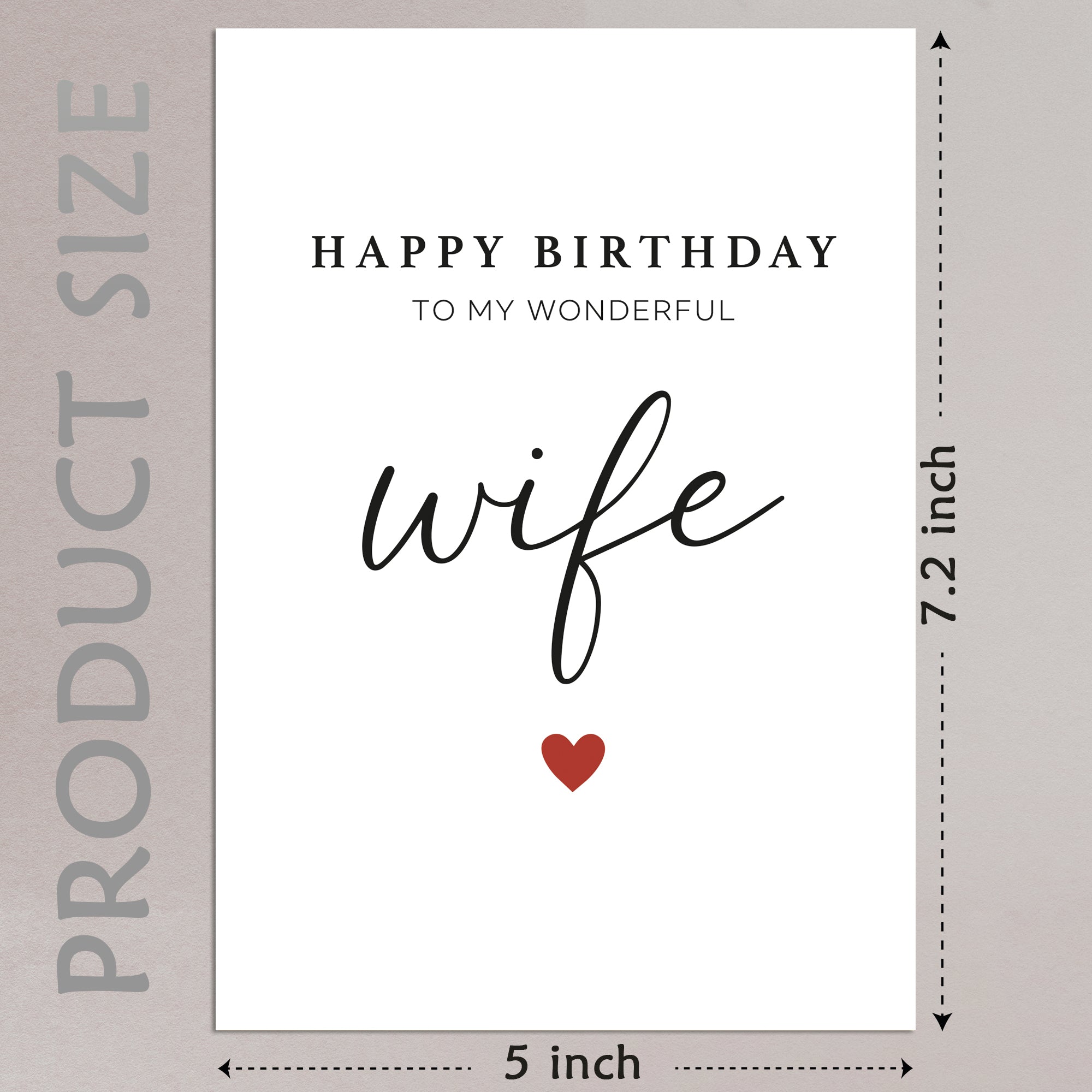Cheerin Happy Birthday Card for Wife with Envelope - Romantic Birthday Cards for Wife from Husband