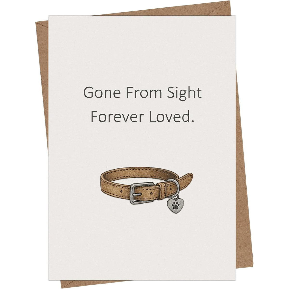Cheerin Pet Collar Sympathy Cards — front cover and envelope