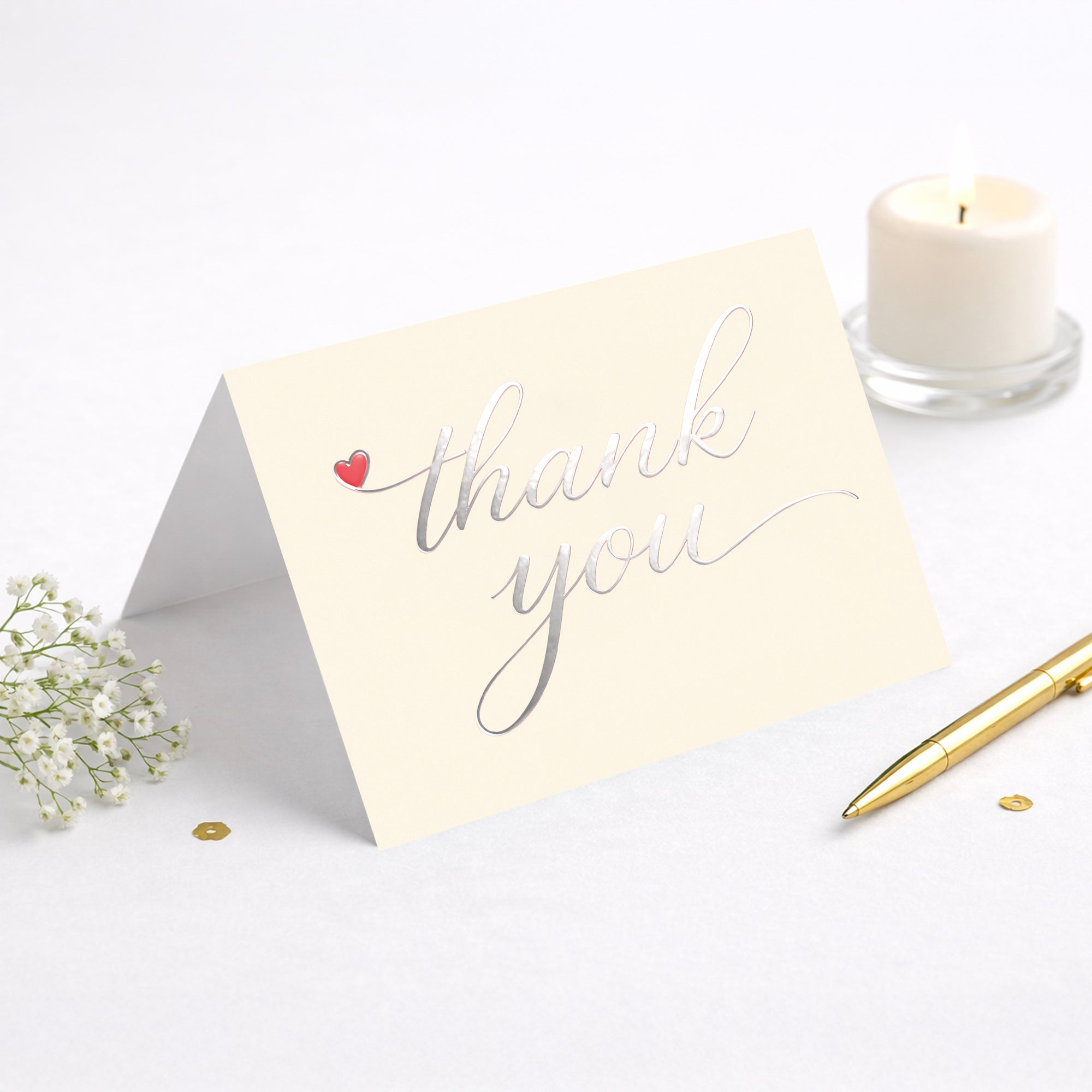 Cheerin 100 Pack White Thank You Cards for Business