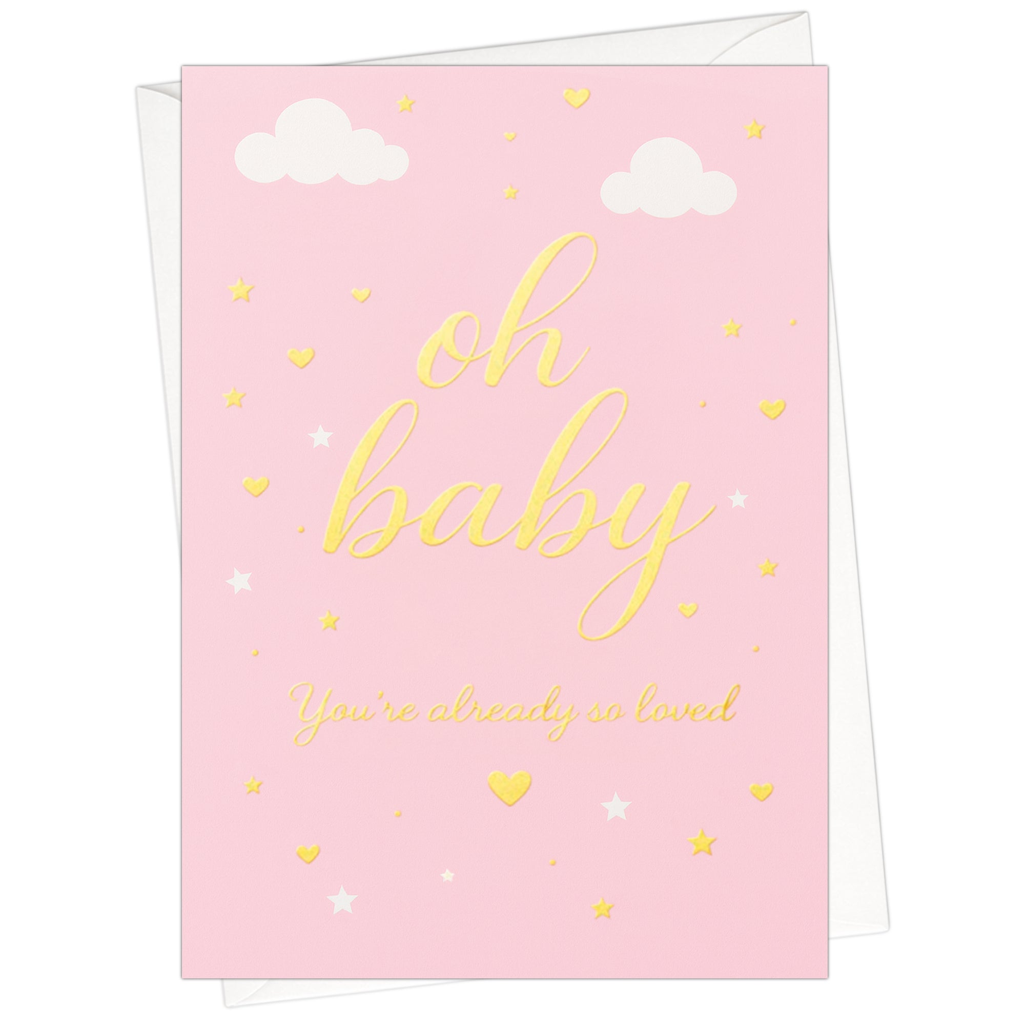 Cheerin Pink Baby Shower Cards for Girl with Envelope - Cute &