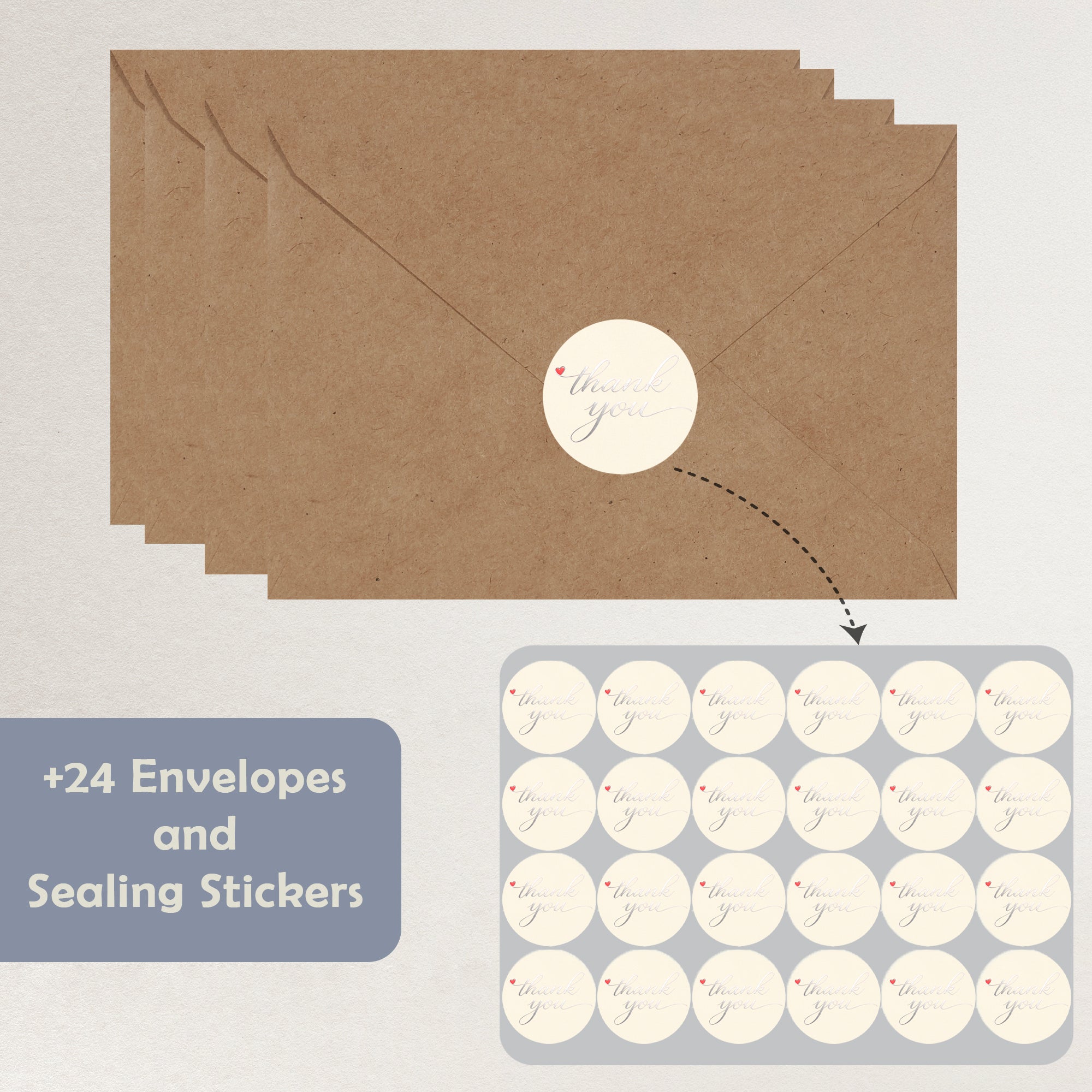 Cheerin 100 Pack White Thank You Cards for Business