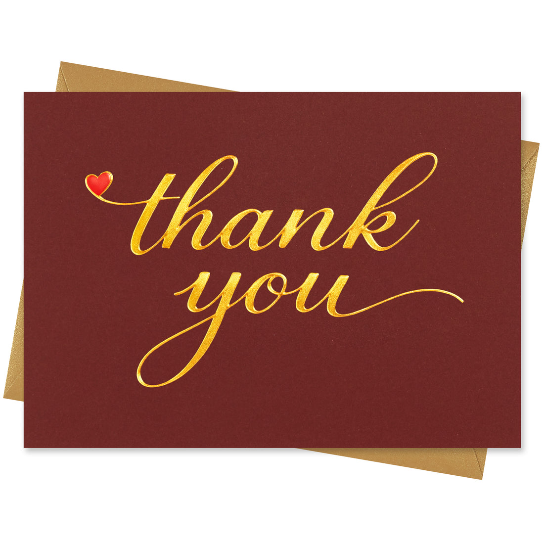 Cheerin 24 Pack Red Thank You Cards With Envelopes Set - Elegant Gold Foil Thank You Notes for Wedding, Birthday and Business
