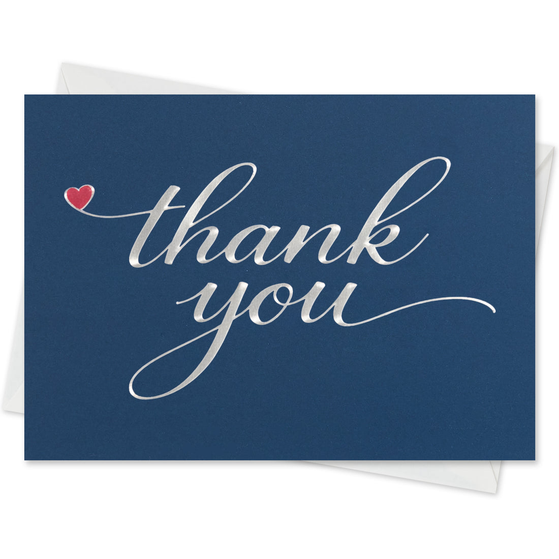 Cheerin 24 Pack Blue Thank You Cards With Envelopes Set - Elegant Silver Foil Thank You Notes for Wedding, Birthday and Business