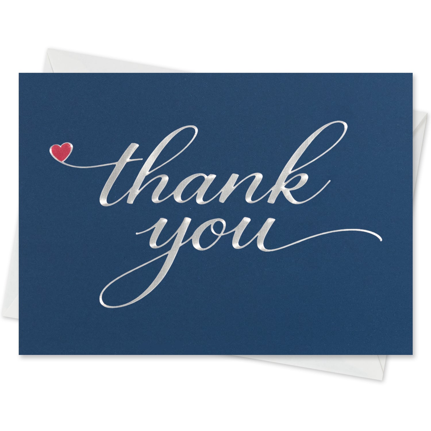 Cheerin 24 Pack Blue Thank You Cards With Envelopes Set - Elegant Silver Foil Thank You Notes for Wedding, Birthday and Business