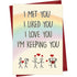 Funny Romantic Love Card with Red Envelope — front cover and envelope