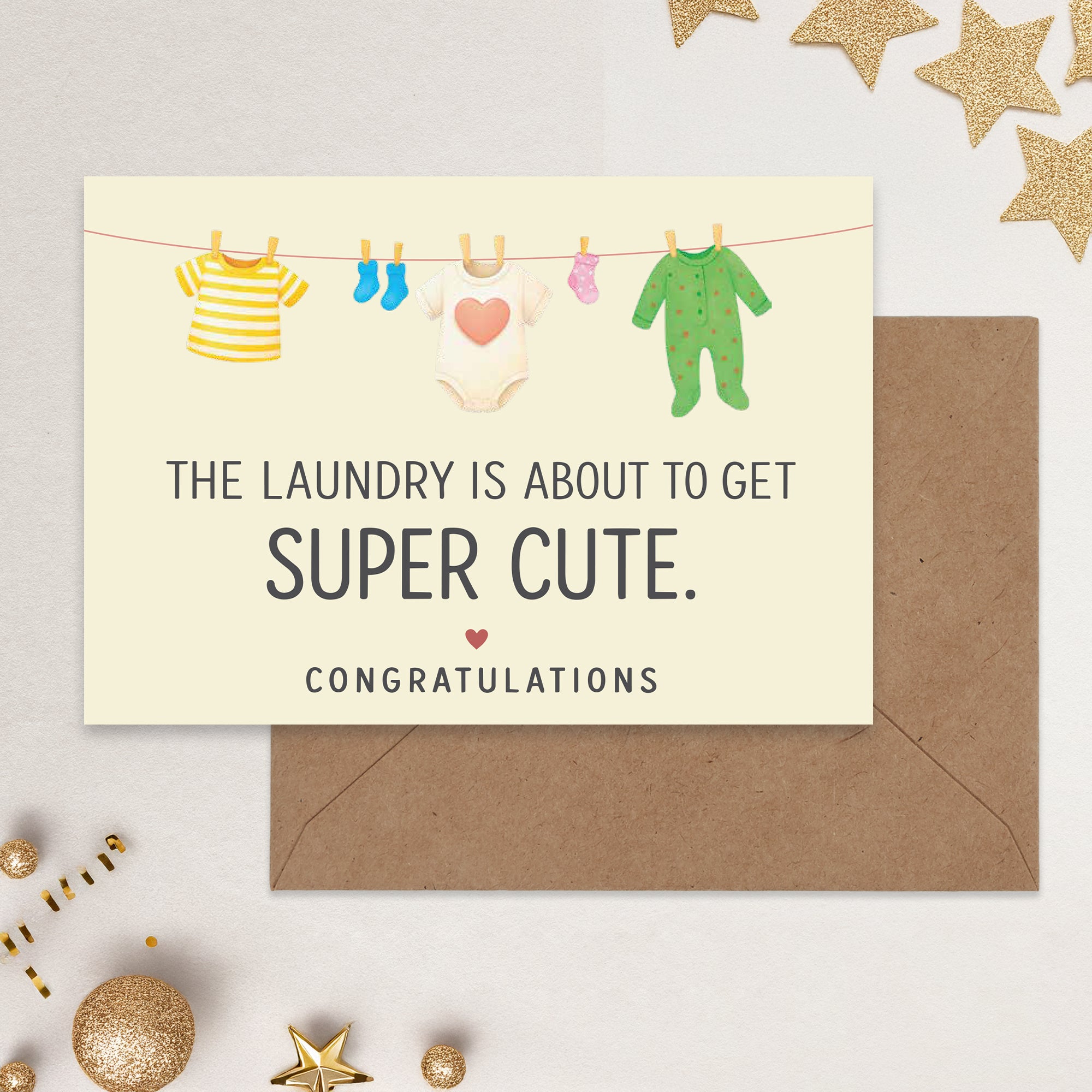 Cheerin Baby Shower Card with Envelope - Baby Cards Congratulations for Girl or Boy