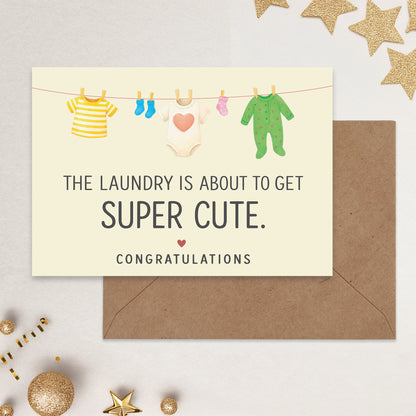 Cheerin Baby Shower Card with Envelope - Baby Cards Congratulations for Girl or Boy