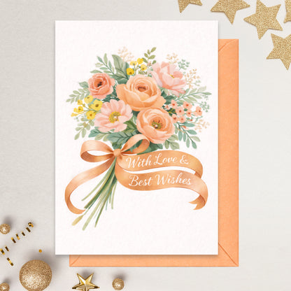 Cheerin Wedding Cards with Envelope - Floral Wedding Card for Bride and Groom