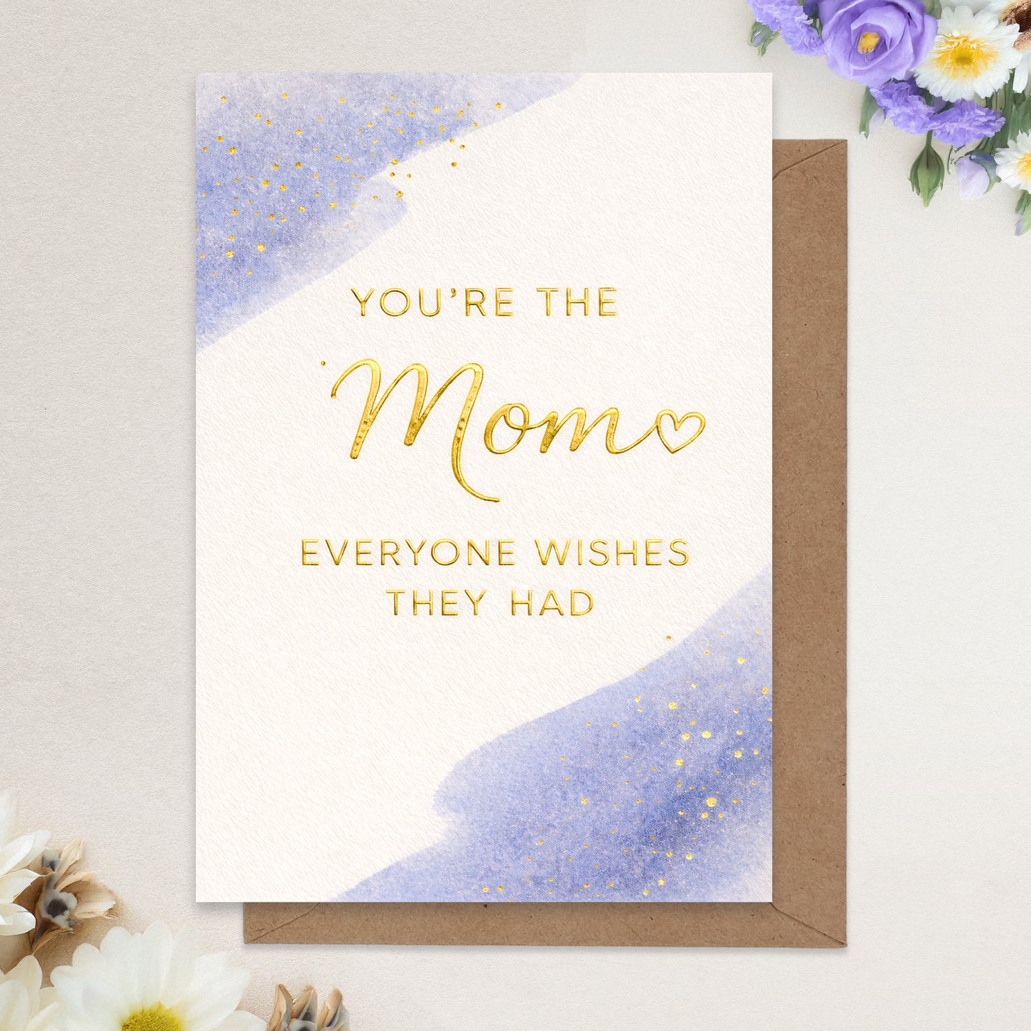 Cheerin Sweet Mothers Day Card for Mom – Sentimental Card for Mum with Envelope from Daughter and Son