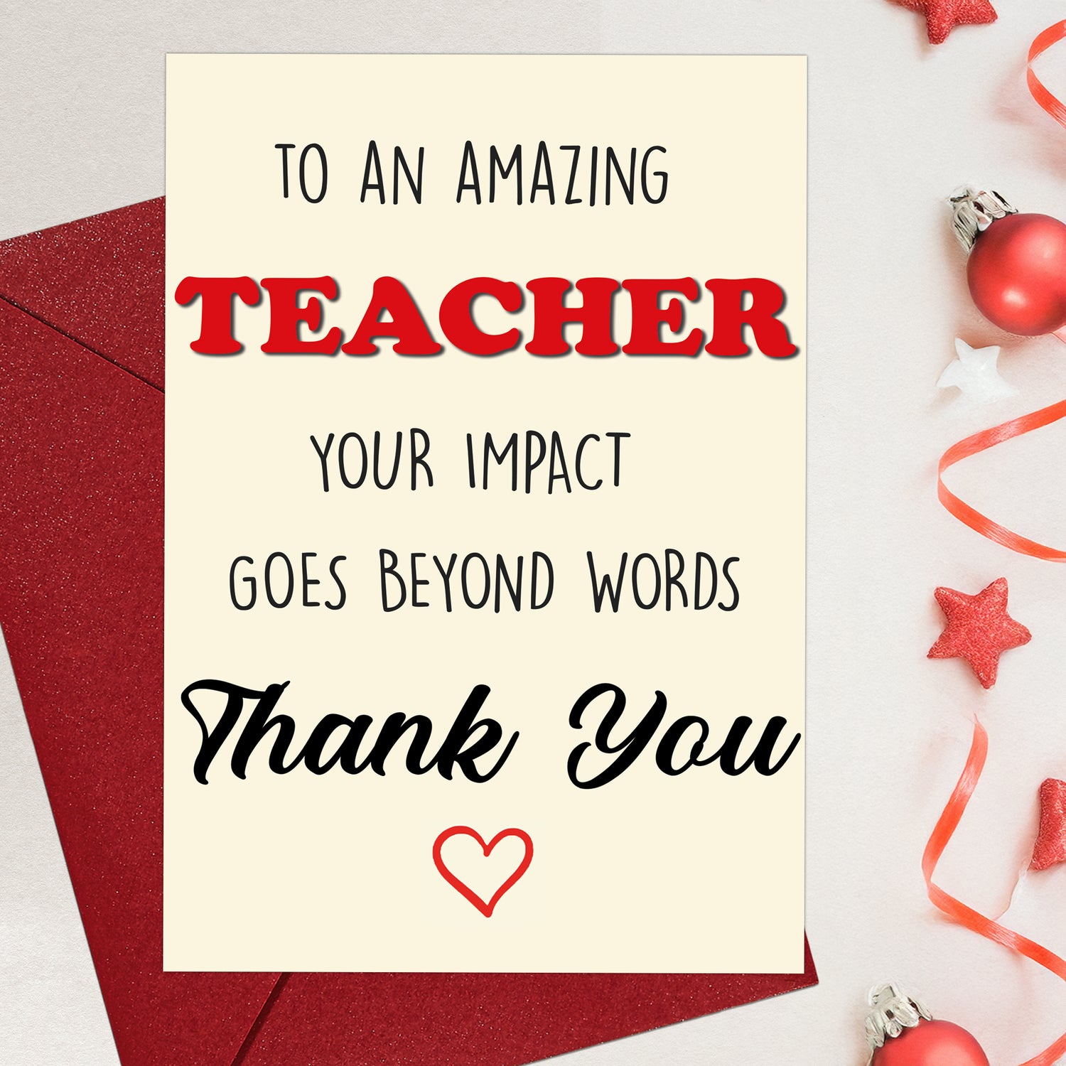 Cheerin Teacher Thank You Card