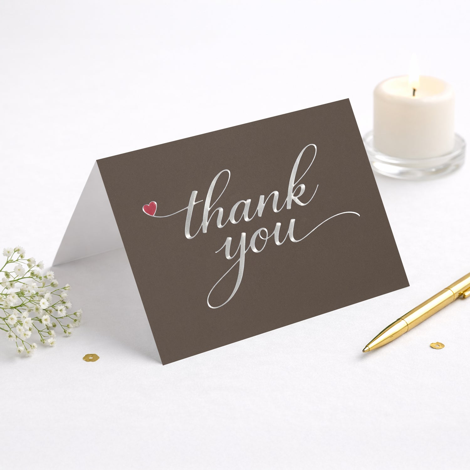 Cheerin 24 Pack Brown Thank You Cards with Envelopes