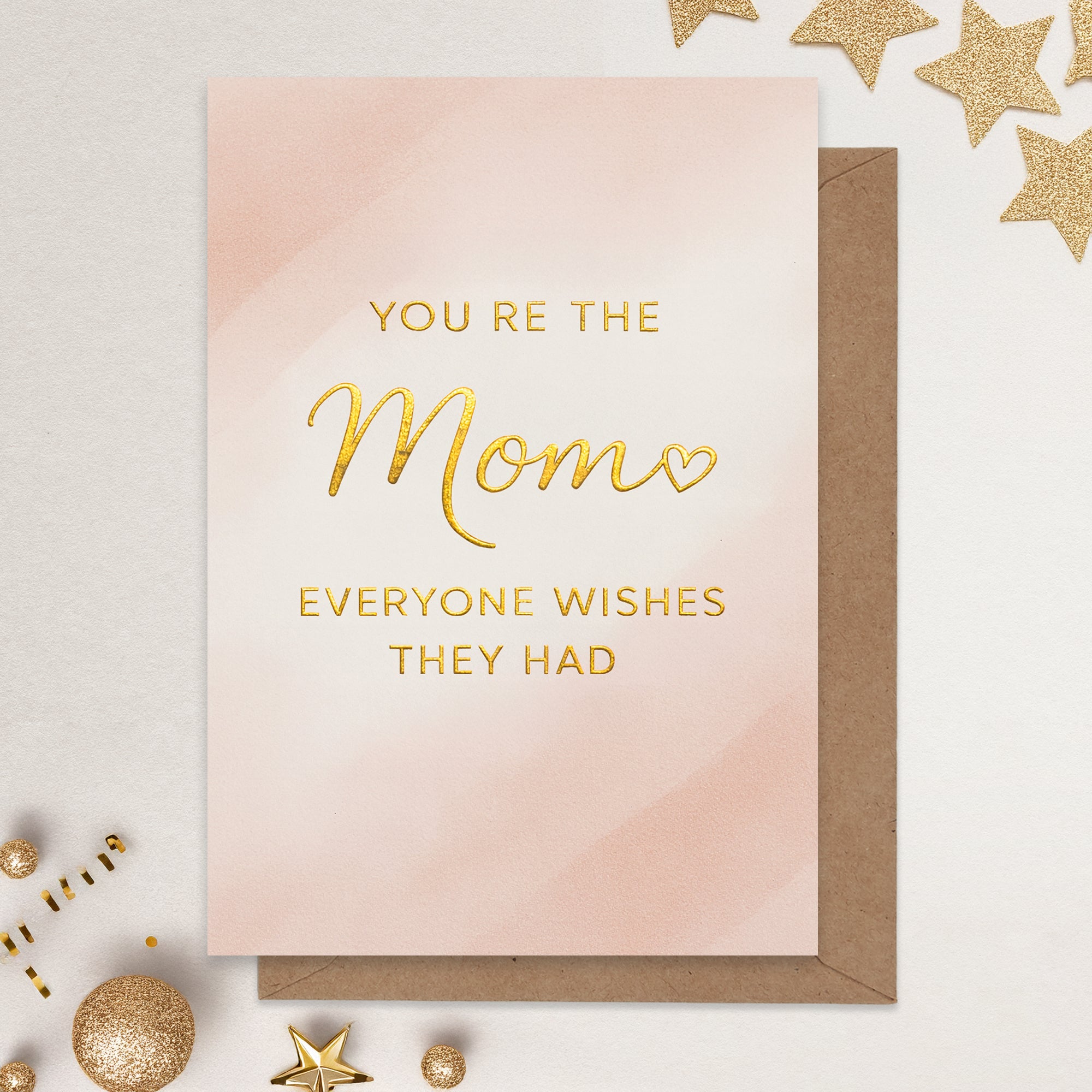 Cheerin Sweet Mothers Day Card for Mom – Sentimental Card for Mum with Envelope from Daughter and Son