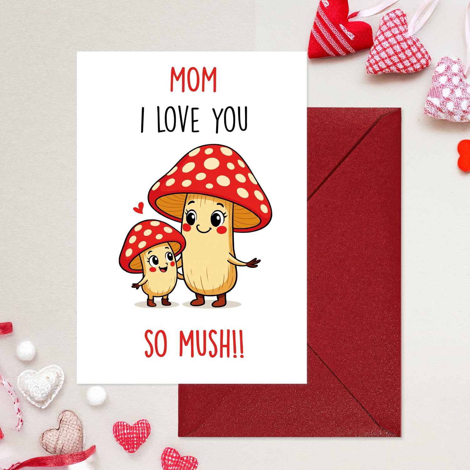 Cheerin Funny Mothers Day Card for Mom – Cute I Love You Card for Mum with Envelope from Daughter and Son