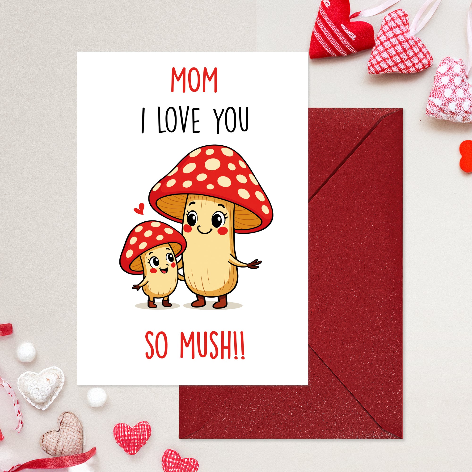 Cheerin Funny Mothers Day Card for Mom – Cute I Love You Card for Mum with Envelope from Daughter and Son