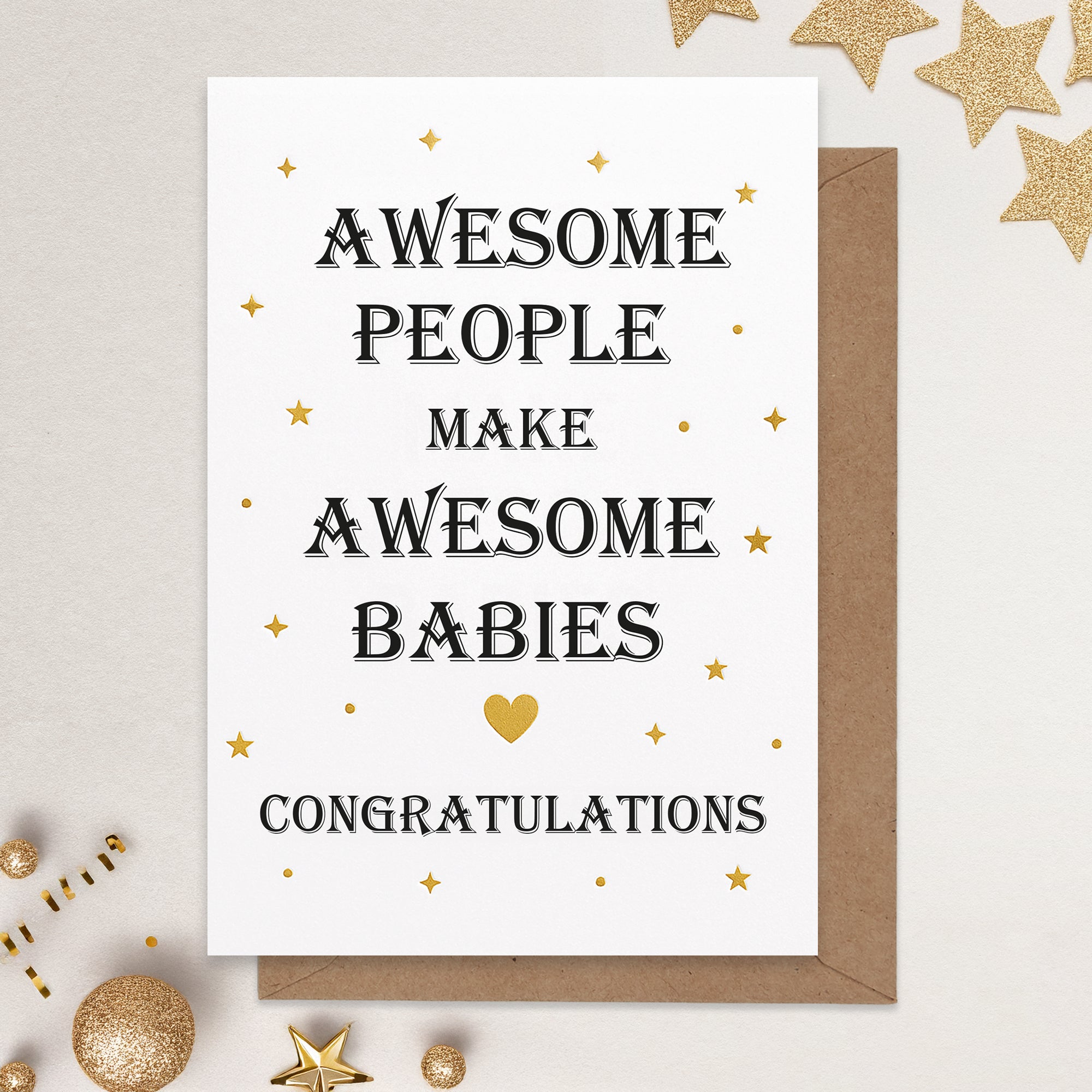 Cheerin Awesome Baby Congats Card