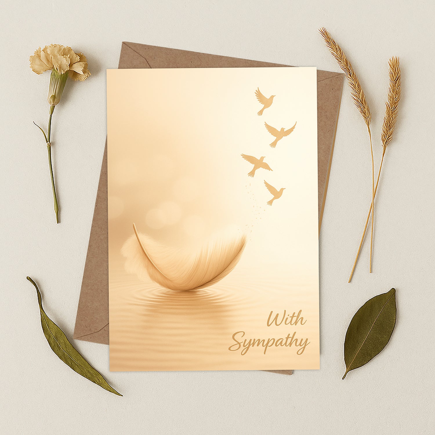Cheerin Feather Sympathy Cards