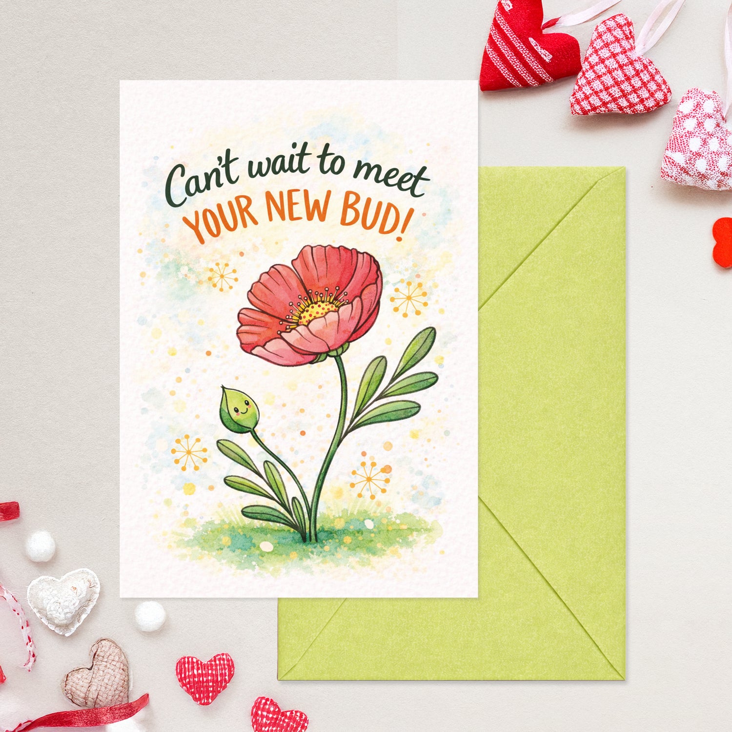 Baby Shower Card with Envelope - Cute Baby Cards Congratulations for Girl or Boy