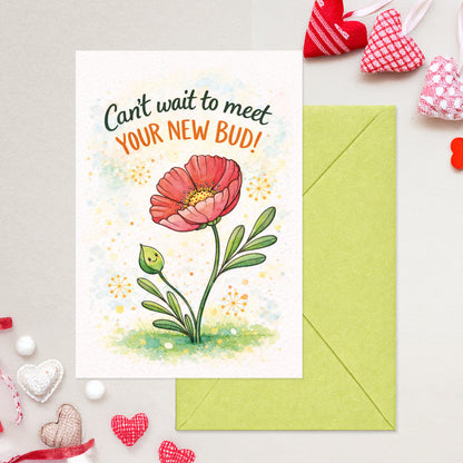 Baby Shower Card with Envelope - Cute Baby Cards Congratulations for Girl or Boy