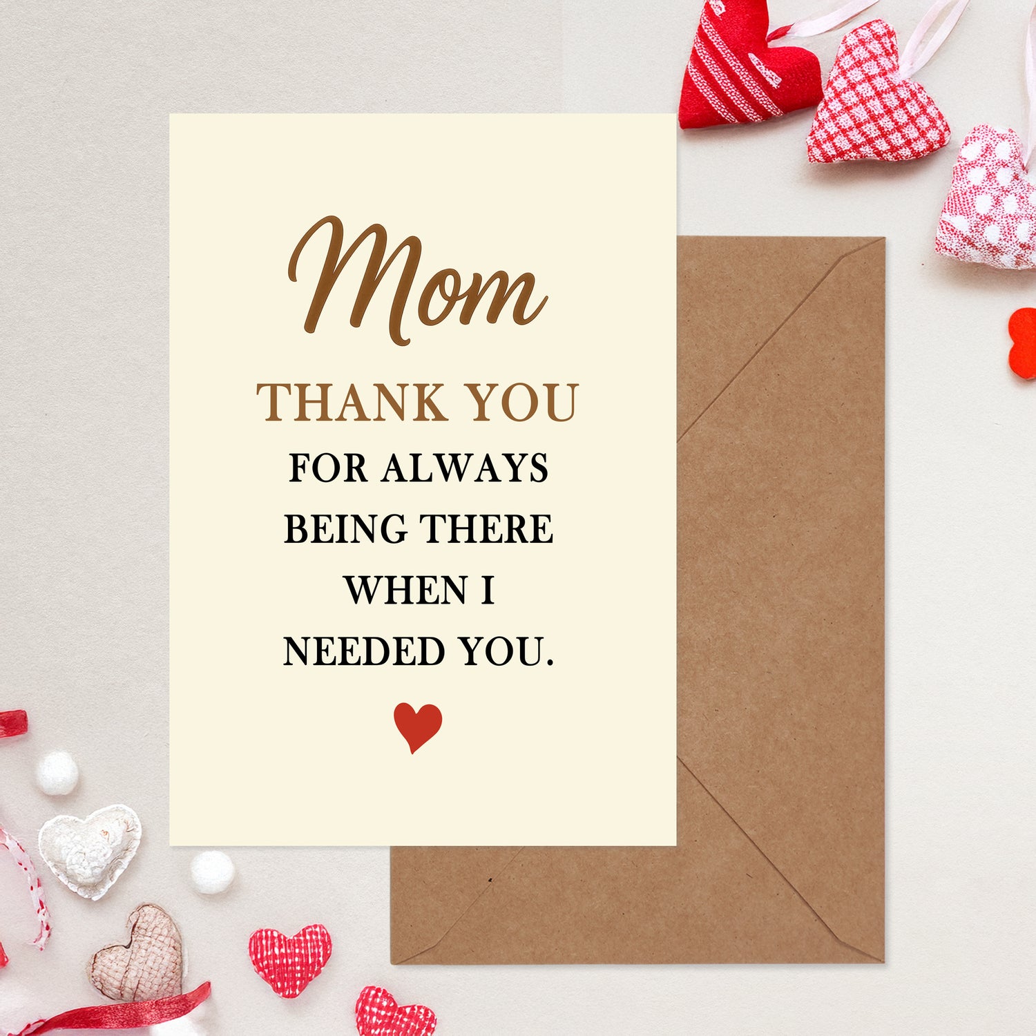 Cheerin Sweet Mothers Day Card for Mom – Thank You Card for Mum with Envelope from Daughter and Son