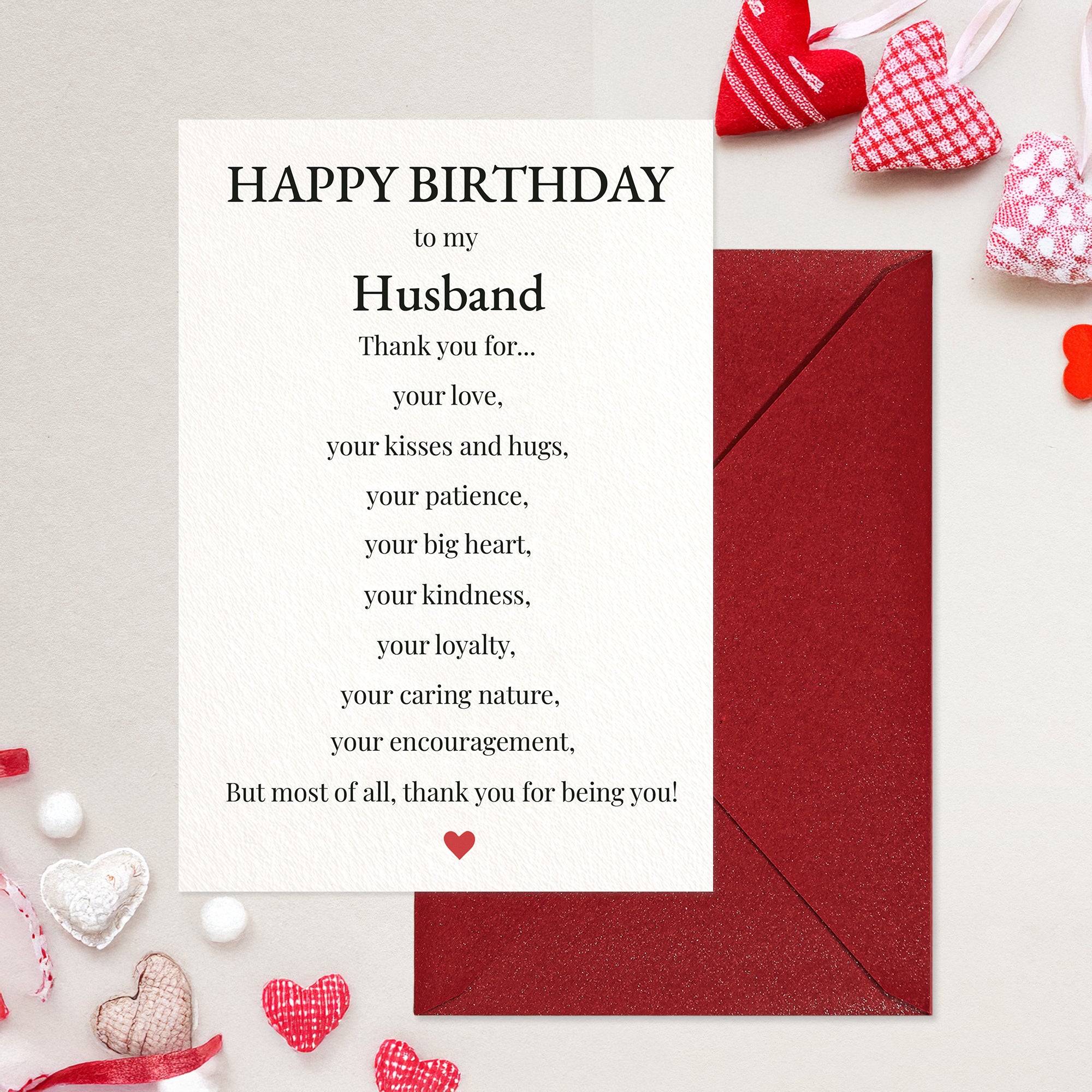 Cheerin Birthday Cards for Husband with Envelope - Romantic Birthday Cards