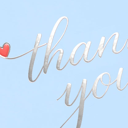 Cheerin 24 Pack Light Blue Thank You Cards With Envelopes Set - Elegant Silver Foil Thank You Notes for Wedding, Birthday and Baby Shower