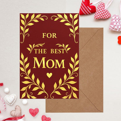 Cheerin Sweet Mothers Day Card for Mom – Special Best Mom Card with Envelope from Daughter and Son