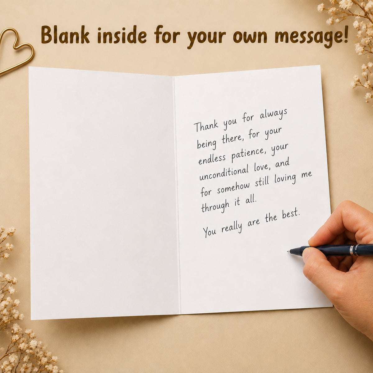 Mom You Deserve an Award greeting card — interior message example