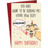Funny goat birthday card — front and envelope