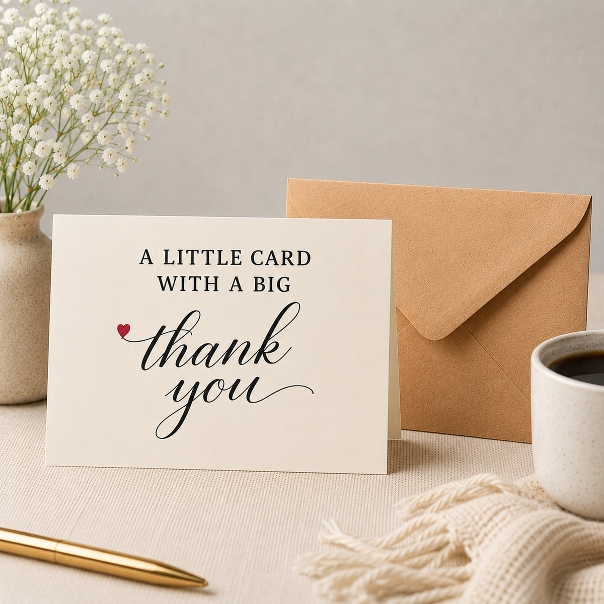 A Little Card with a Big Thank You card — lifestyle view