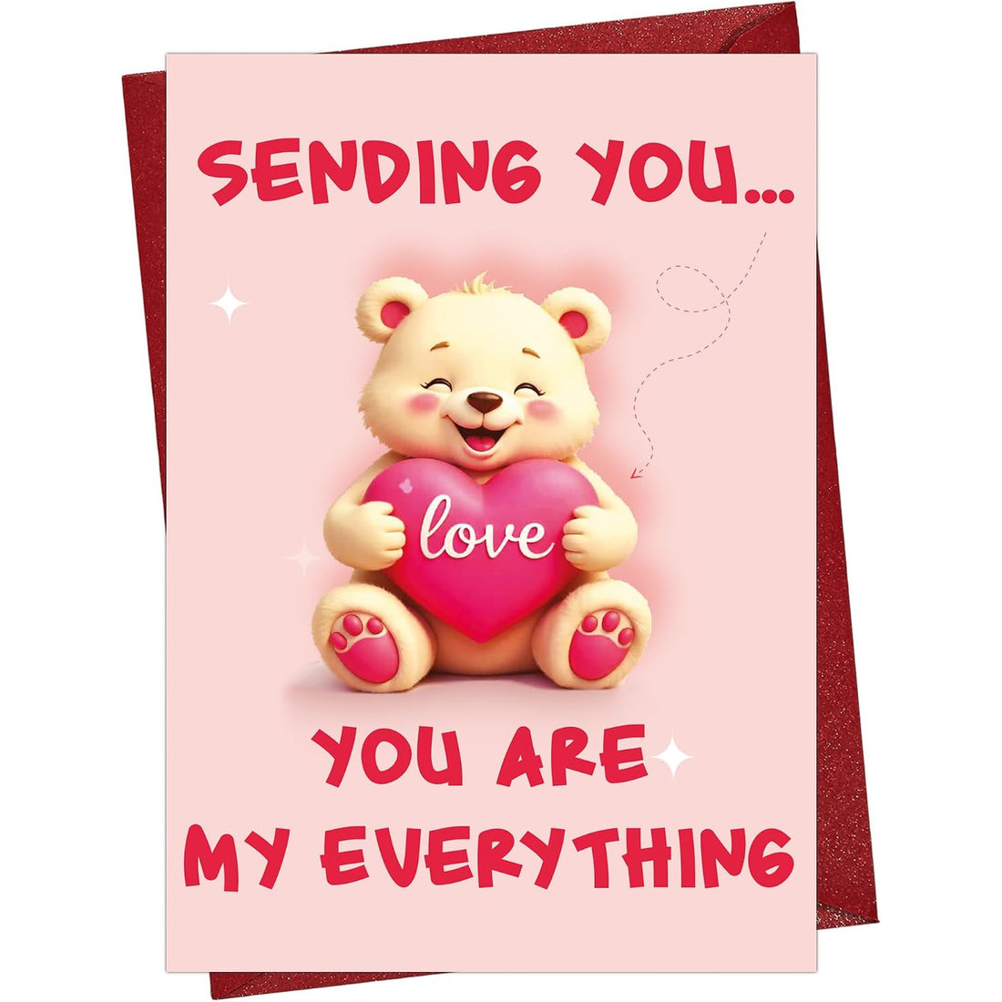Sending You Love bear greeting card — front and envelope
