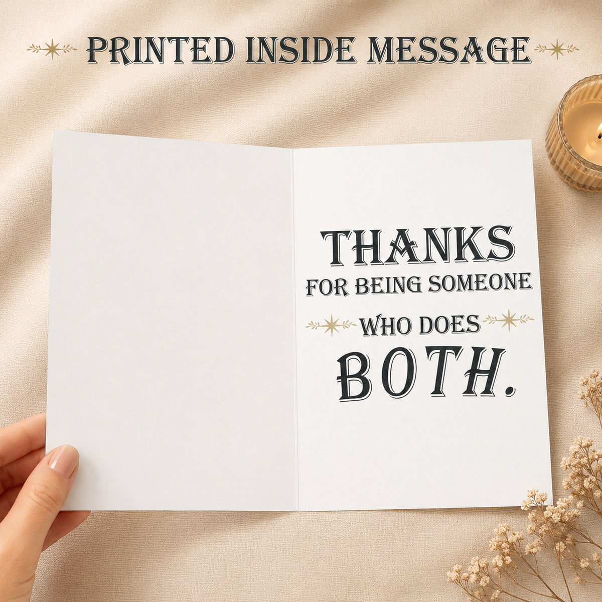 Thank You Appreciation Card with Kraft Envelope - inside message