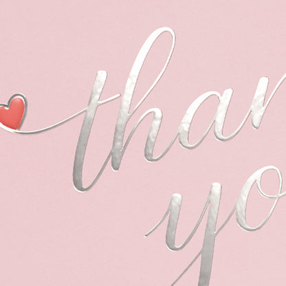 Cheerin 24 Pack Pink Thank You Cards With Envelopes Set - Elegant Silver Foil Thank You Notes for Wedding, Birthday and Baby Shower