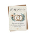 Fiance Love Card with Rings and Floral Design — front cover and envelope