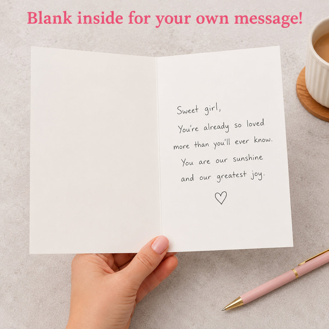 Cheerin Pink Baby Shower Cards for Girl with Envelope - Cute  &
