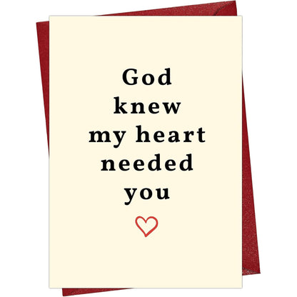 God Knew Love Greeting Card with Red Envelope - front cover