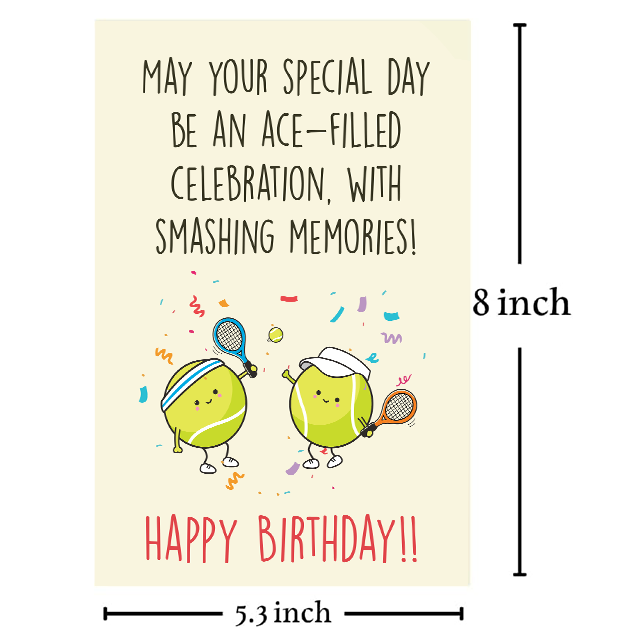 Cheerin Tennis Birthday Card