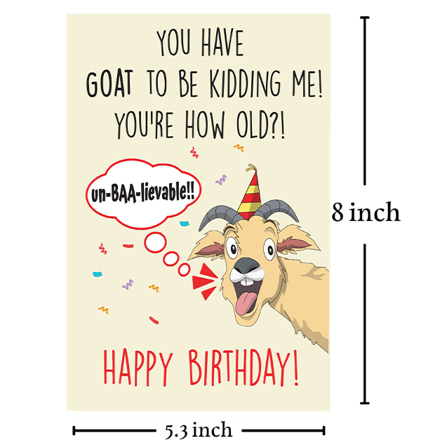 Cheerin Goat Birthday Card