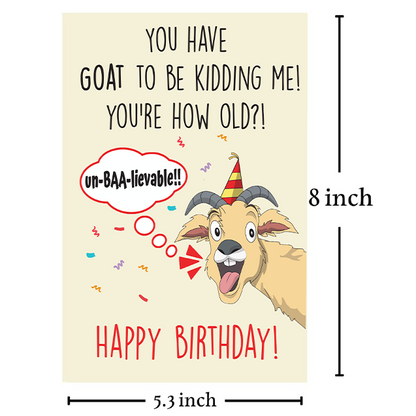 Cheerin Goat Birthday Card