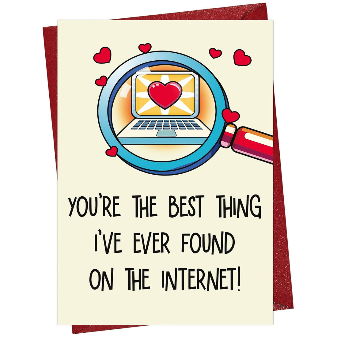 Funny Internet Love Card with Red Envelope - front cover
