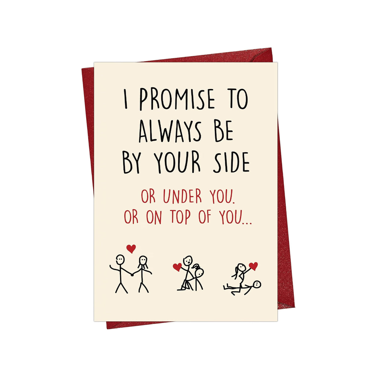 Funny Romantic Love Card with Red Envelope - front cover