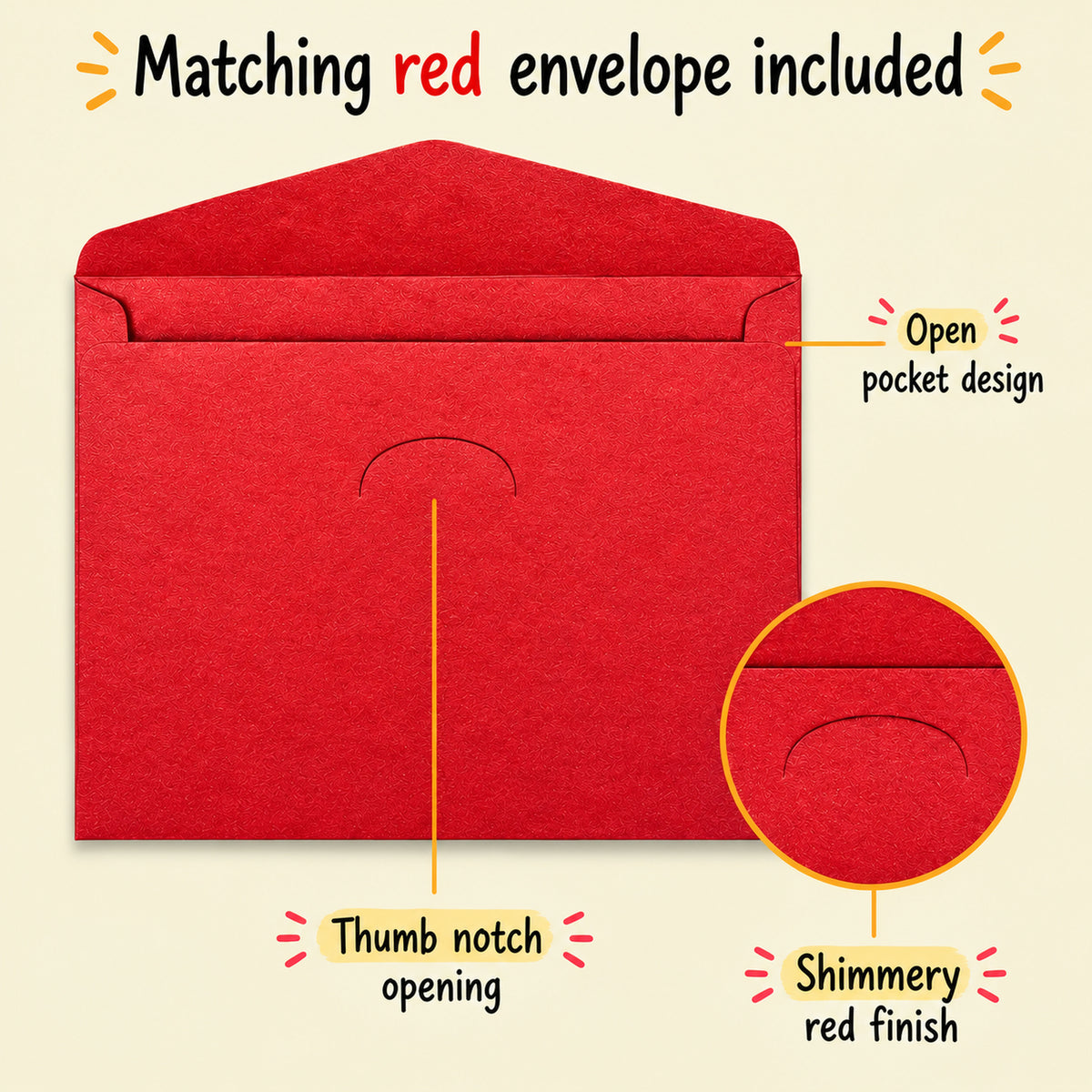 Funny Romantic Love Card with Red Envelope - envelope and card detail