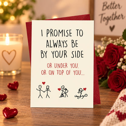 Funny Romantic Love Card with Red Envelope - lifestyle view