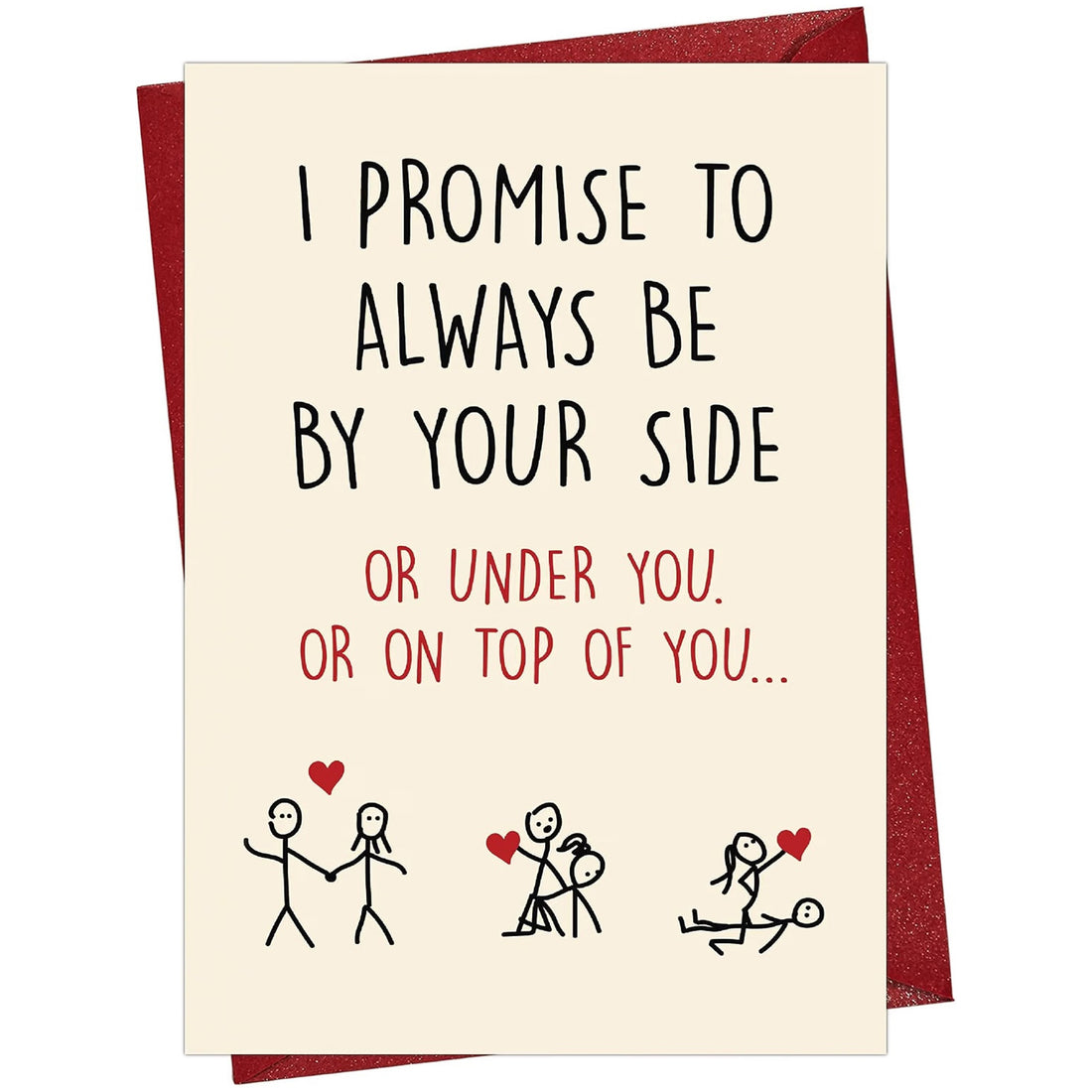 Funny Romantic Love Card with Red Envelope - front cover
